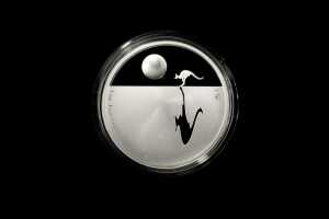 2010 Kangaroo at Sunset F15 Privy Mark $1 0.999 silver proof coin, 1 troy ounce
