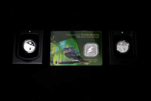 Three Australian animal 0.999 silver proof coins, totalling 27.61 grams