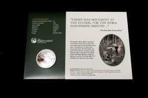 2014 Remembering AB "Banjo" Patterson $1 silver proof coin, 1 troy ounce, and four stamps - 4