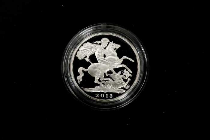 2013 Royal Birth UK &pound;5 0.925 silver proof coin, 28.28 grams