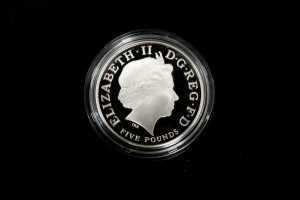 2013 Royal Birth UK &pound;5 0.925 silver proof coin, 28.28 grams - 2