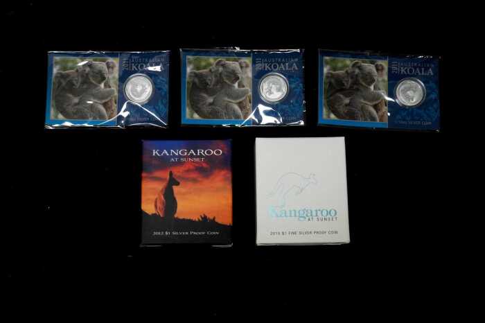 A group of Australian animal 0.999 silver coins, totalling 21.39 grams