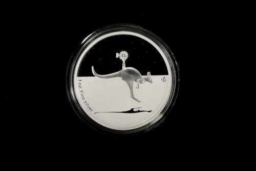 2013 Kangaroo in Outback F15 Privy $1 0.999 silver proof coin, 1 troy ounce