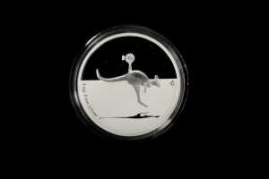 2013 Kangaroo in Outback F15 Privy $1 0.999 silver proof coin, 1 troy ounce