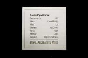 2013 Kangaroo in Outback F15 Privy $1 0.999 silver proof coin, 1 troy ounce - 5