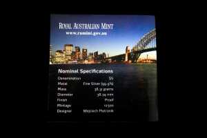 2007 75th Anniversary of the Sydney Harbour Bridge $5 fine 0.999 silver proof coin, 36.31 grams - 5