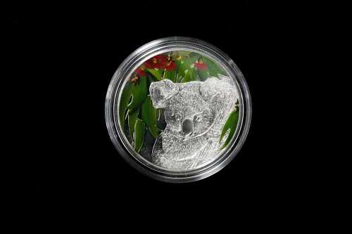 2011 Koala & Eucalyptus Leaves $5 brilliant uncirculated 0.925 silver coin, 25 grams