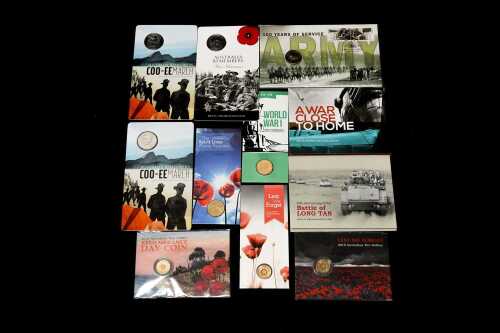 Group of assorted remembrance collectable coins and PNCs