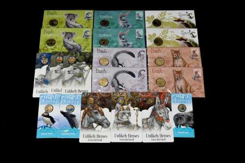 Group of assorted animal themed collectable coins and PNCs
