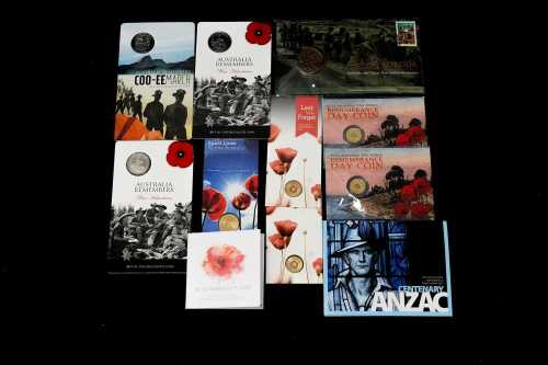 Group of assorted remembrance collectable coins and PNCs