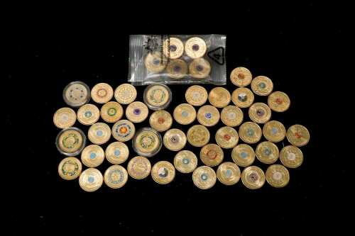 A group of assorted Australian coloured $2 coins