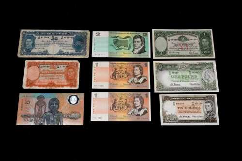 Decimal and pre-decimal banknotes