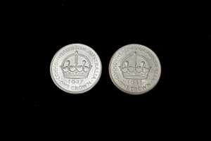 Two Australian silver Crowns