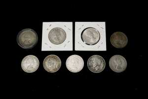 Nine Australian pre-decimal silver Florins - 2