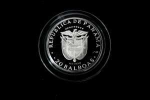1974 Panama 20 Balboas sterling silver proof coin, 130.93 grams