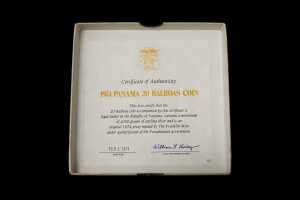 1974 Panama 20 Balboas sterling silver proof coin, 130.93 grams - 4