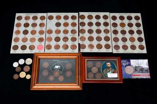 A Dansco album of Australian pennies plus other coins