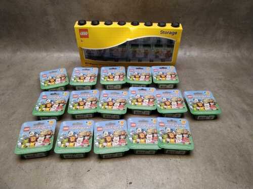 LEGO Minifigure storage case and figures, sealed