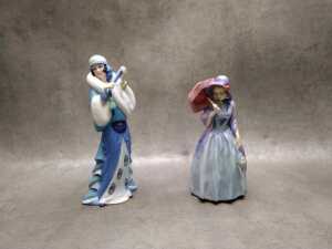 Four Royal Doulton porcelain figures, including Miss Demure - 2