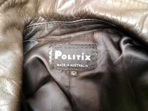Politix brown leather jacket size L - 2