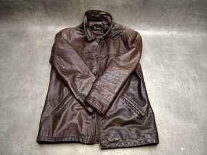 Politix brown leather jacket size L - 4