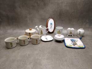 Holly Hobbie porcelain items, including butter dish with cloche