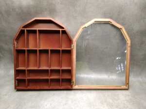 Two wall hung miniature timber cabinets - 2