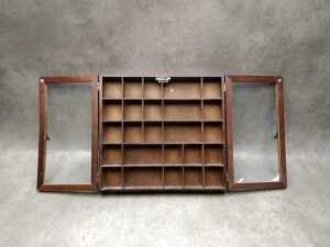 Two wall hung miniature timber cabinets - 3