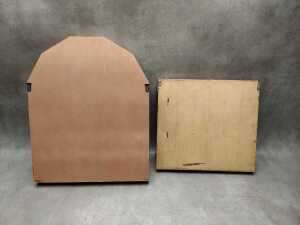 Two wall hung miniature timber cabinets - 4