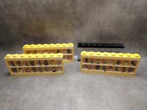 LEGO Minifigure black and yellow display cases, some minifigures included