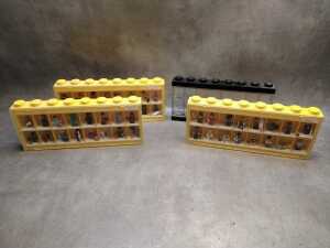 LEGO Minifigure black and yellow display cases, some minifigures included