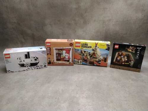 Four LEGO sealed sets, including The Goonies