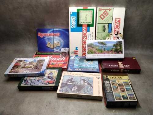 Games and puzzles, including Monopoly, Ravensburger