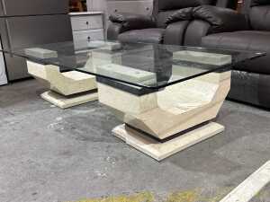 Postmodern glass-top coffee table - 2