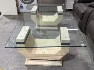 Postmodern glass-top coffee table - 3