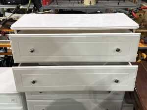 White painted five-drawer chest - 2