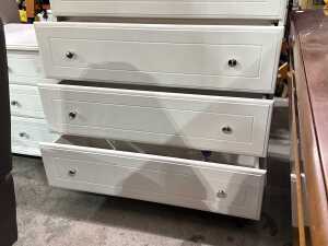 White painted five-drawer chest - 3