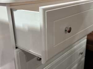 White painted five-drawer chest - 4