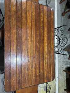 Five piece wrought-iron and timber patio dining set - 3