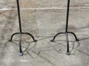 Pair of wrought iron floor candelabra - 4