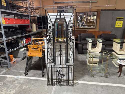 French Art Deco wrought iron hall stand