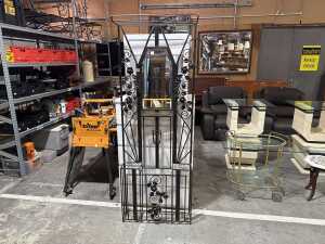 French Art Deco wrought iron hall stand