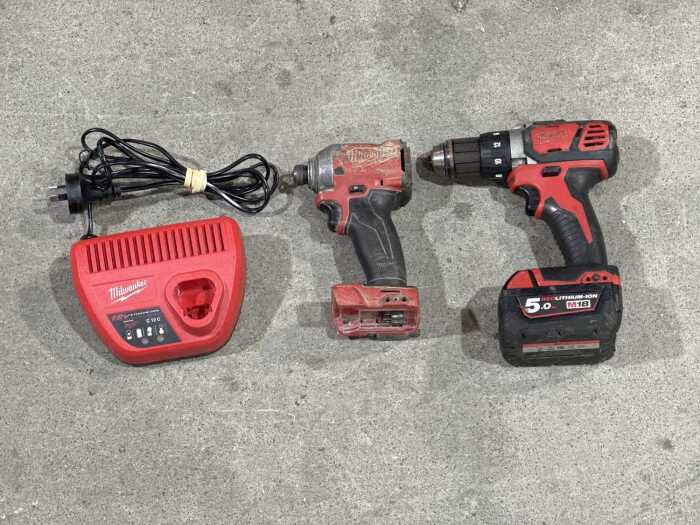 Milwaukee M18 cordless drill and impact driver set