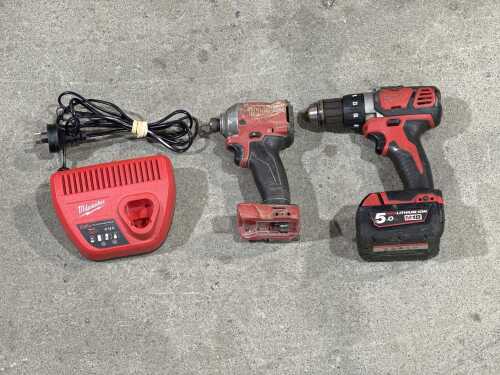 Milwaukee M18 cordless drill and impact driver set