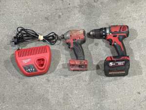 Milwaukee M18 cordless drill and impact driver set