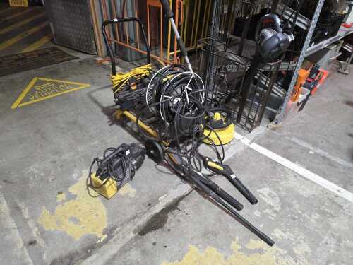 Three pressure washers with K&auml;rcher accessories