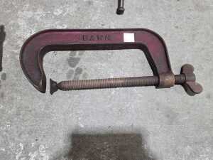 Two cast iron bench vices and a C clamp - 2