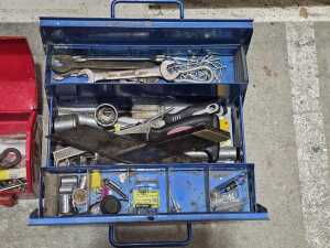 Two metal toolboxes with various tools - 2