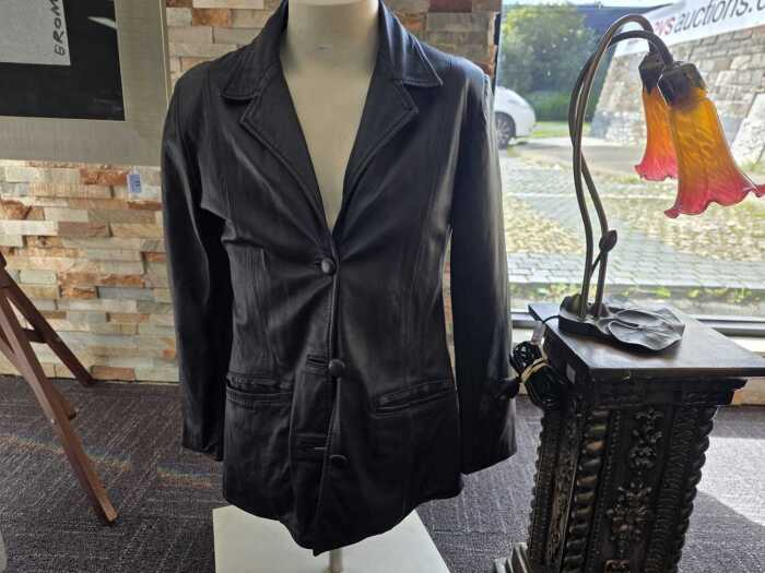 Valina black leather jacket