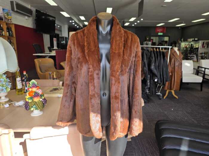 Brown mink fur jacket
